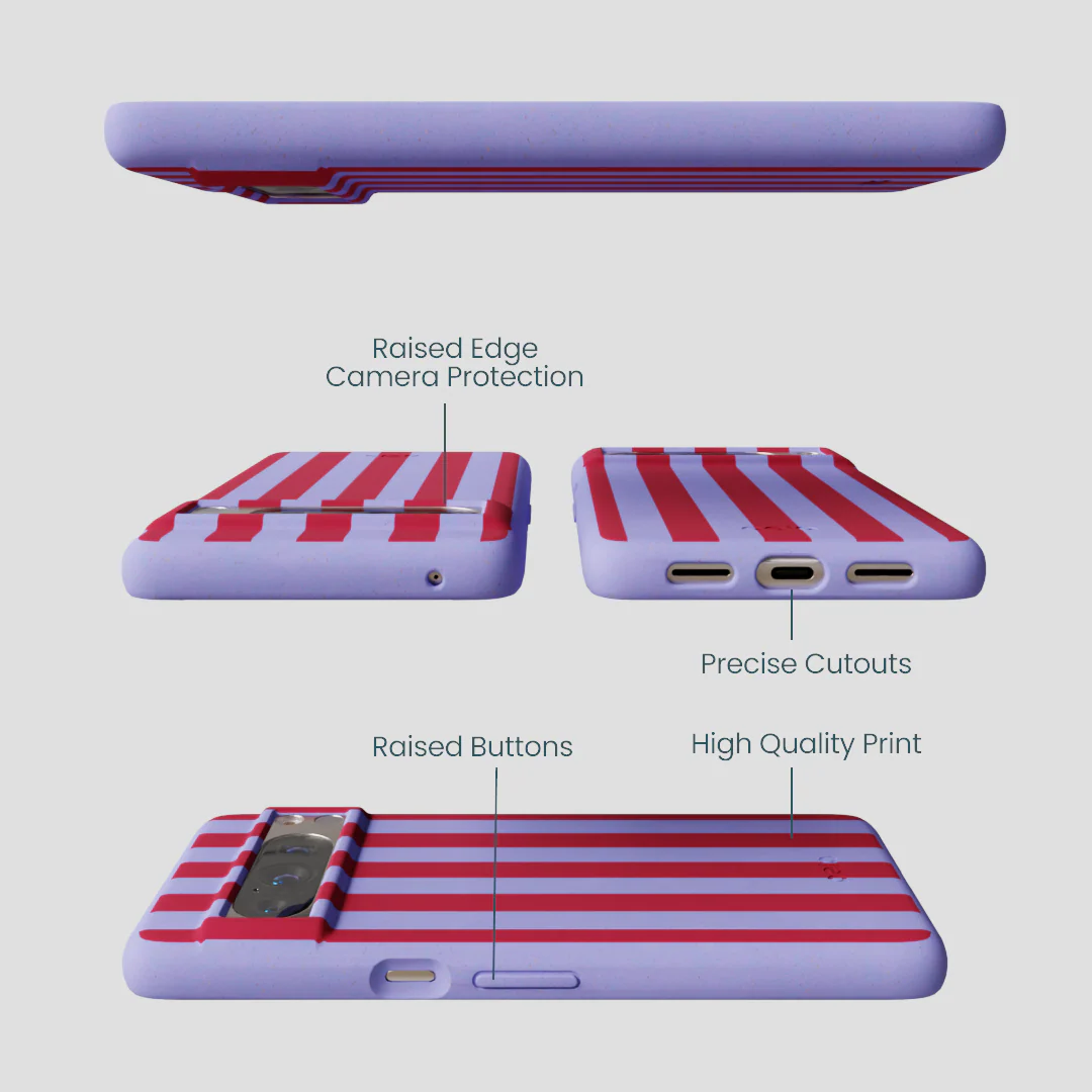 Lavender Berry Stripes Google Pixel 8 Pro Case - Image 2