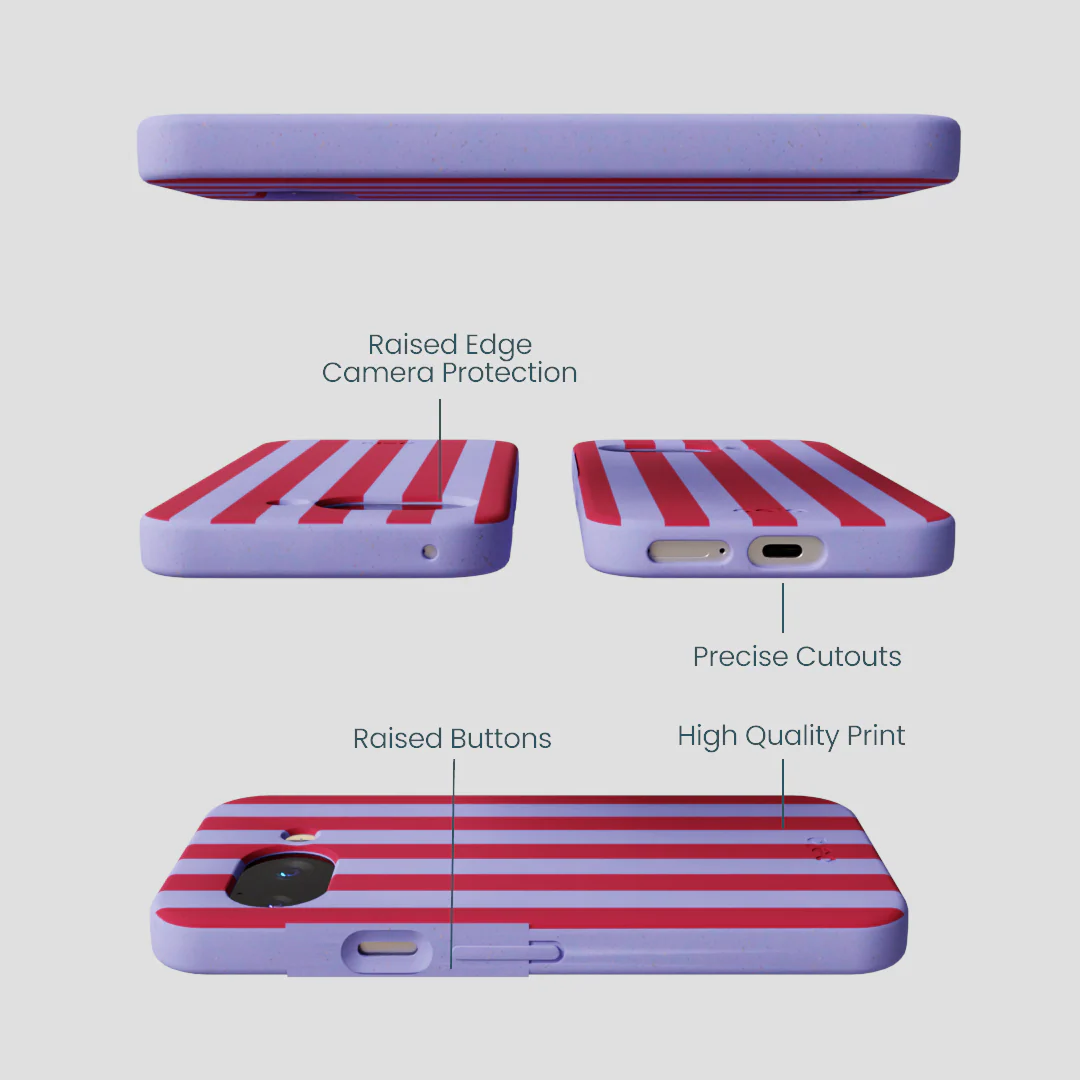 Lavender Berry Stripes Google Pixel 9a Case - Image 2
