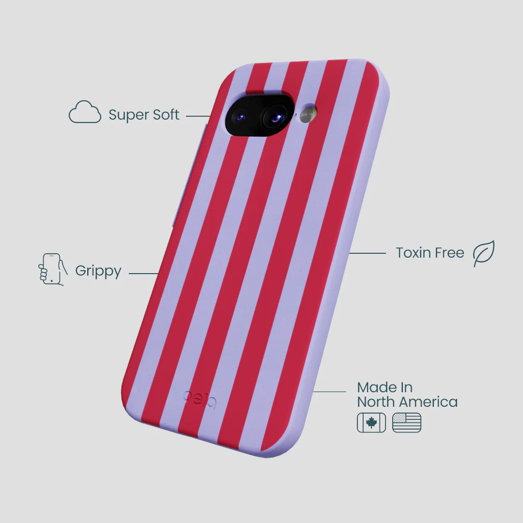 Lavender Berry Stripes Google Pixel 9a Case - Image 3