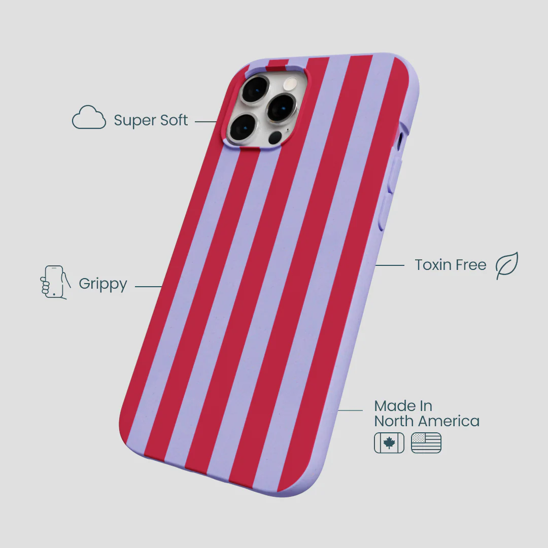 Lavender Berry Stripes iPhone 12 Pro Max Case - Image 4