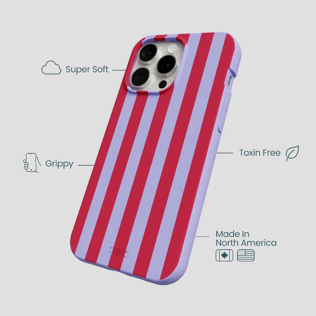 Lavender Berry Stripes iPhone 14 Pro Max Case - Image 4