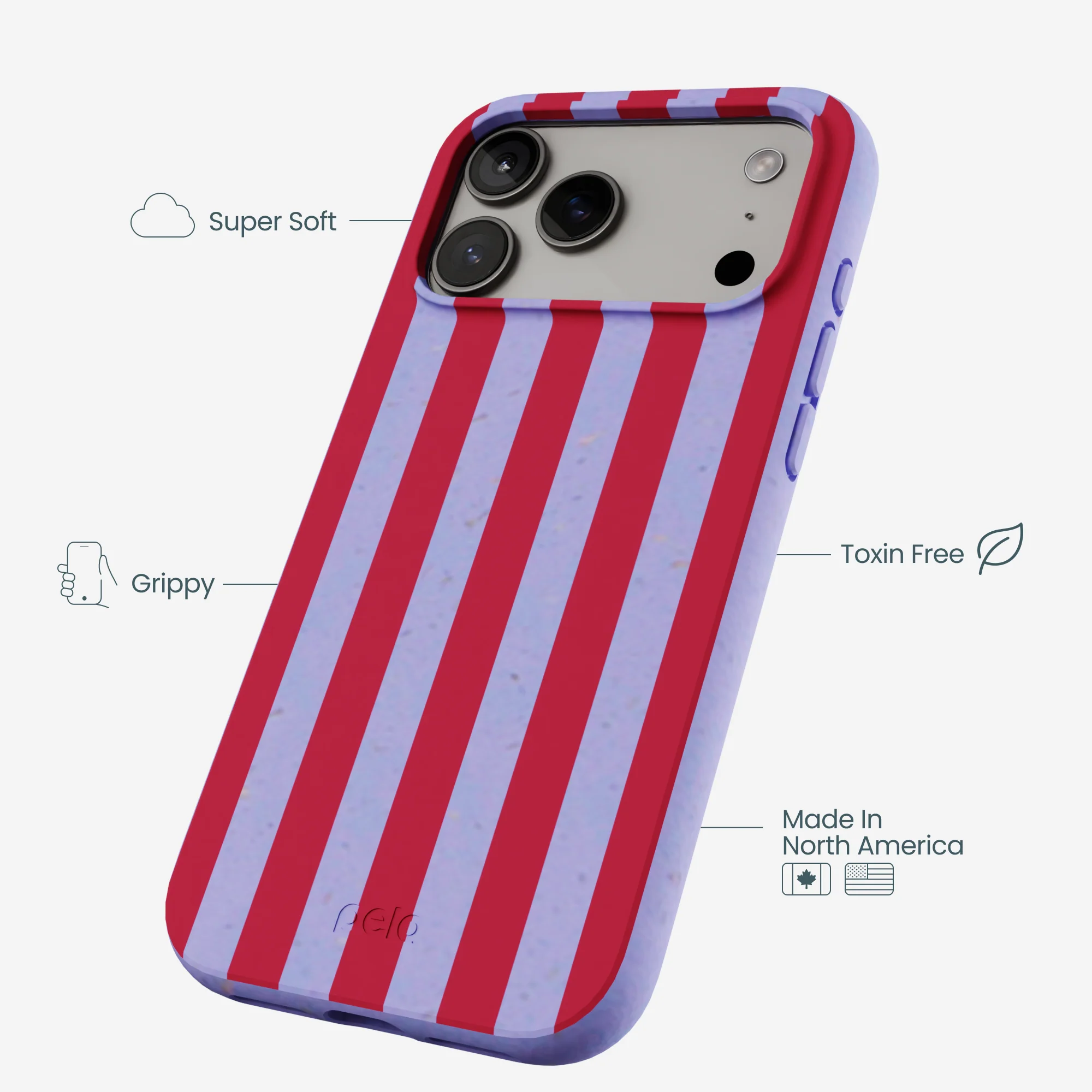 Lavender Berry Stripes iPhone 17 Pro Max Case - Image 4