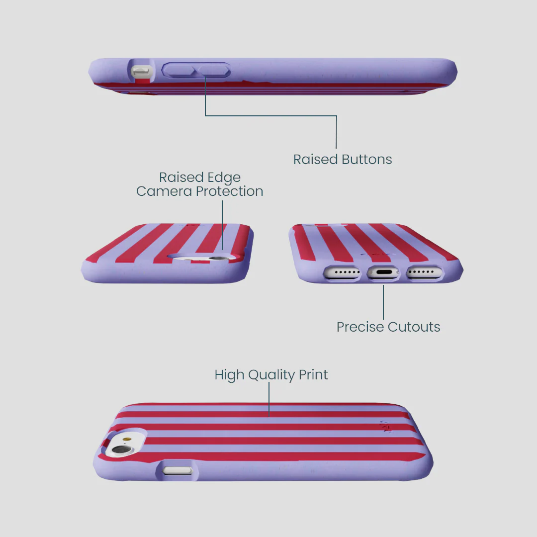 Lavender Berry Stripes iPhone 6/6s/7/8/SE Case - Image 3