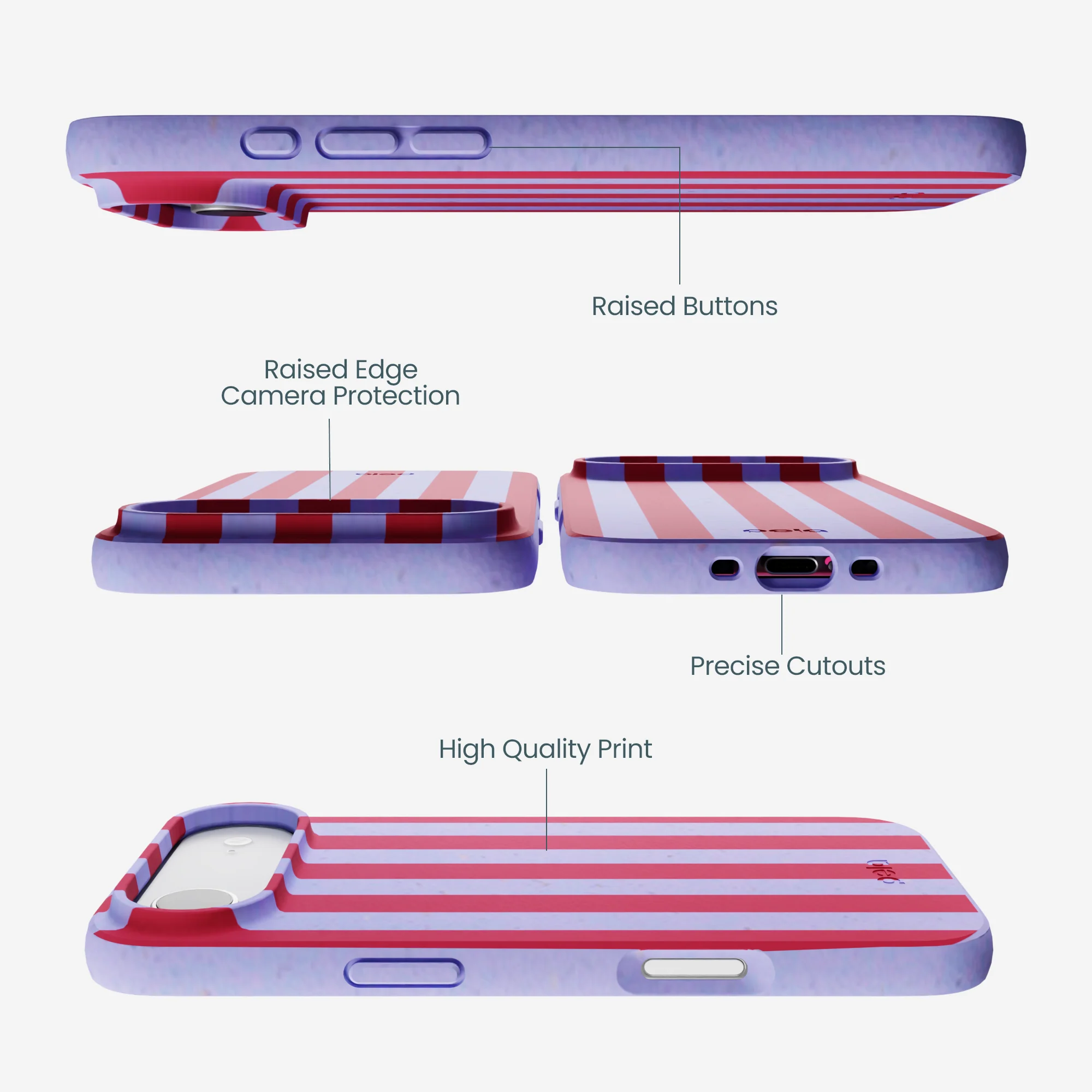 Lavender Berry Stripes iPhone Air Case - Image 3