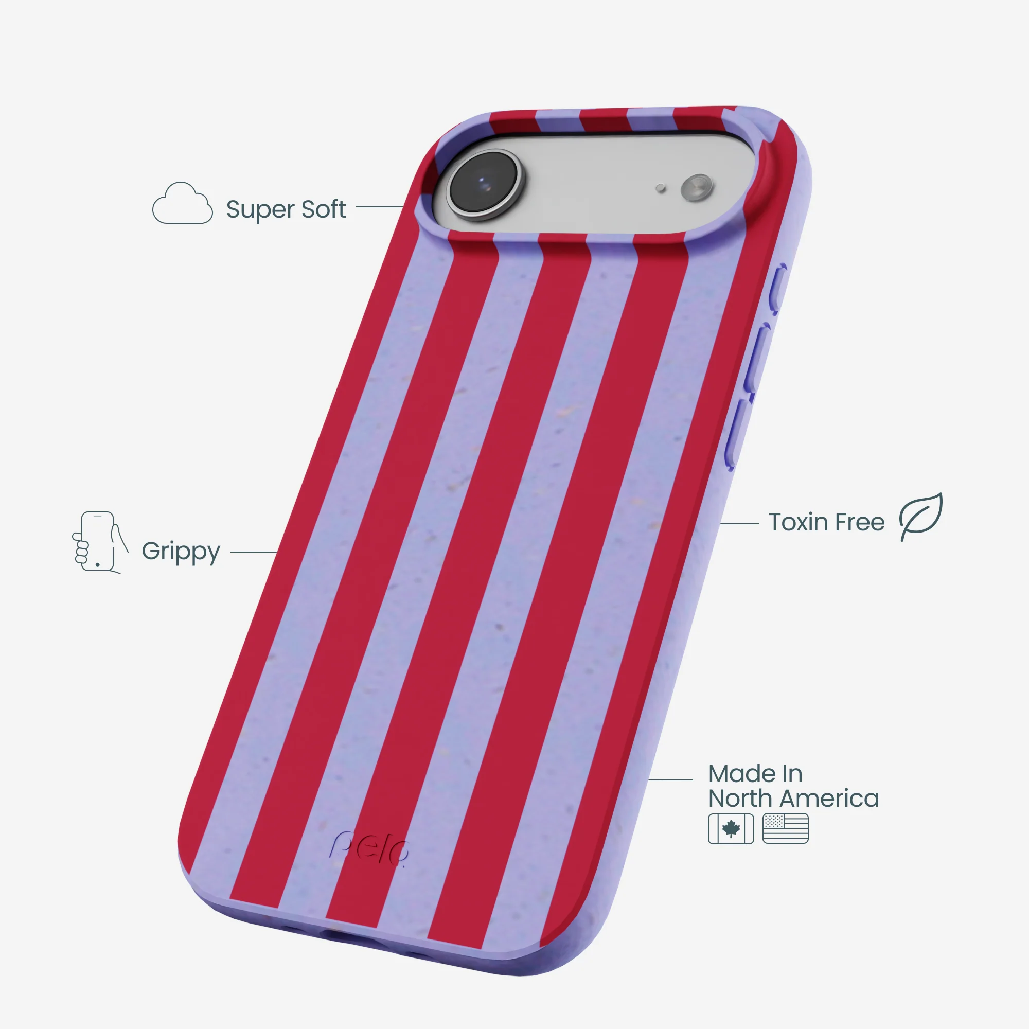 Lavender Berry Stripes iPhone Air Case - Image 4