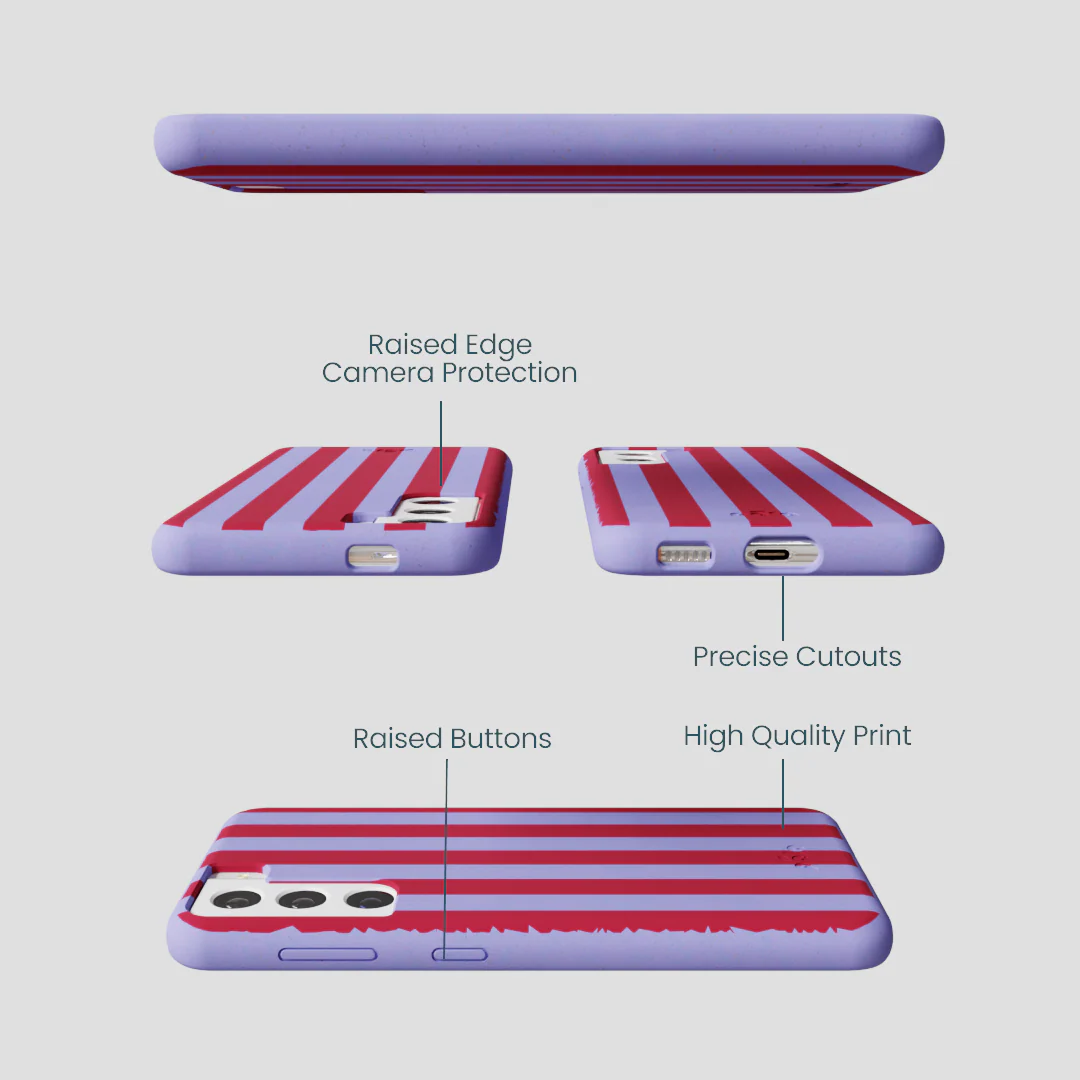 Lavender Berry Stripes Samsung Galaxy S21 Case - Image 2