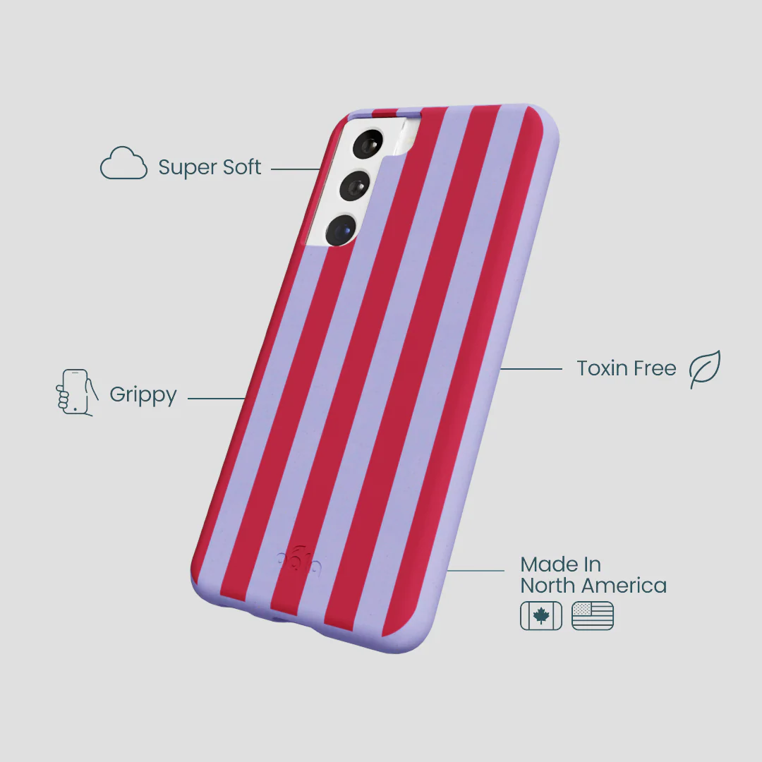 Lavender Berry Stripes Samsung Galaxy S21 Case - Image 3