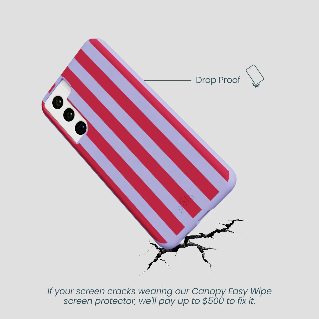Lavender Berry Stripes Samsung Galaxy S22 Case - Image 4