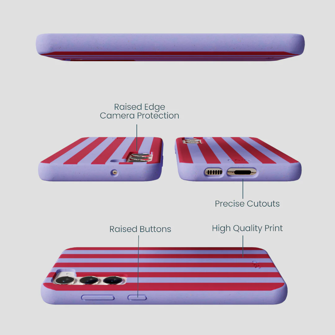 Lavender Berry Stripes Samsung Galaxy S23+(Plus) Case - Image 2