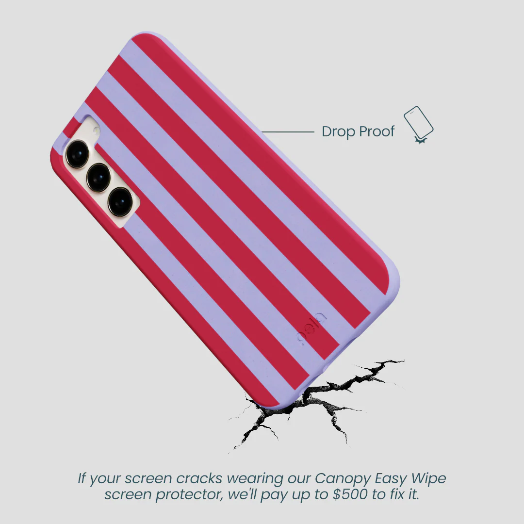 Lavender Berry Stripes Samsung Galaxy S23+(Plus) Case - Image 4