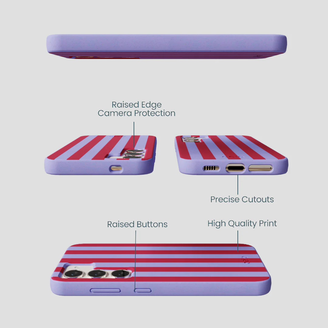 Lavender Berry Stripes Samsung Galaxy S24 Case - Image 2