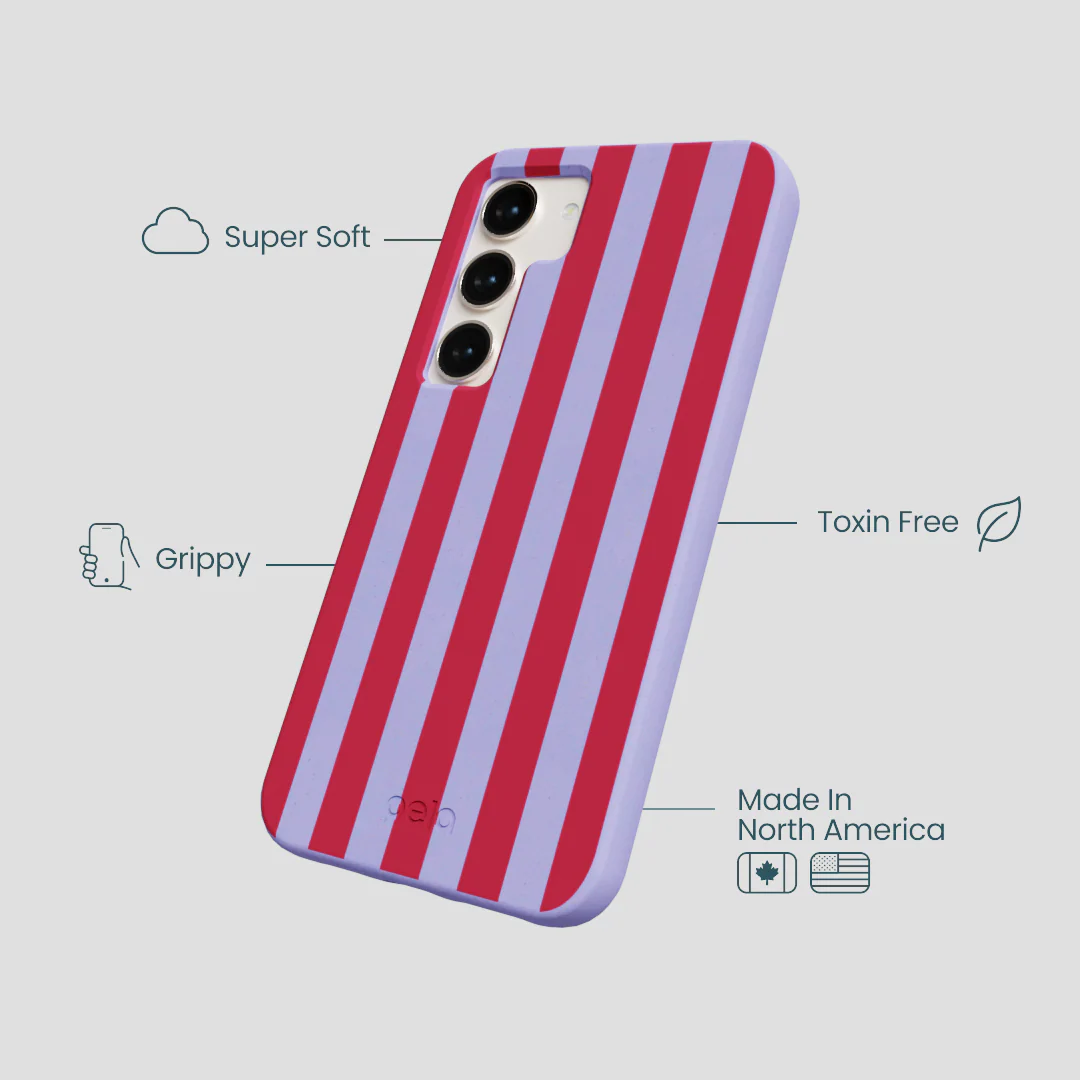 Lavender Berry Stripes Samsung Galaxy S24 Case - Image 3
