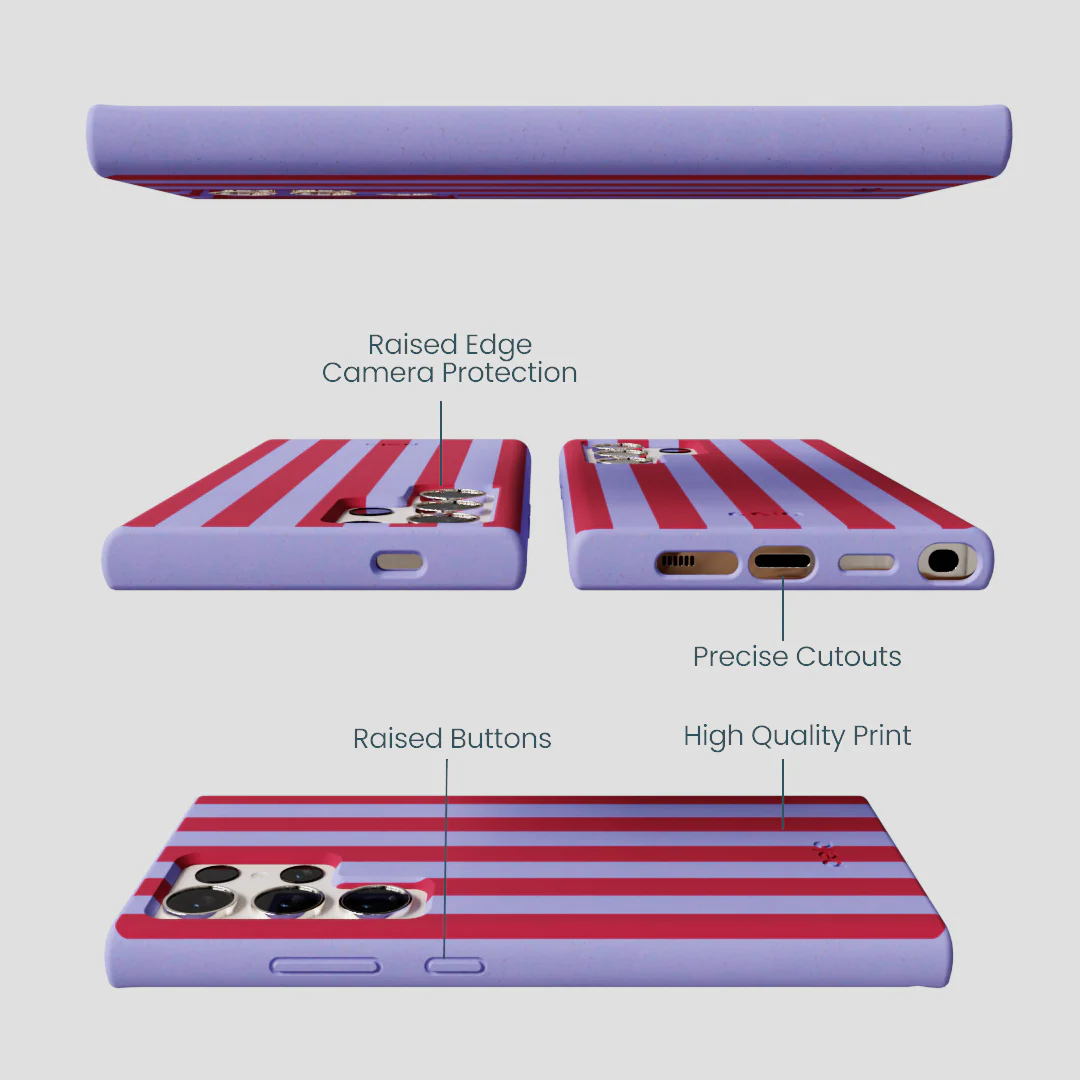 Lavender Berry Stripes Samsung Galaxy S24 Ultra Case - Image 2