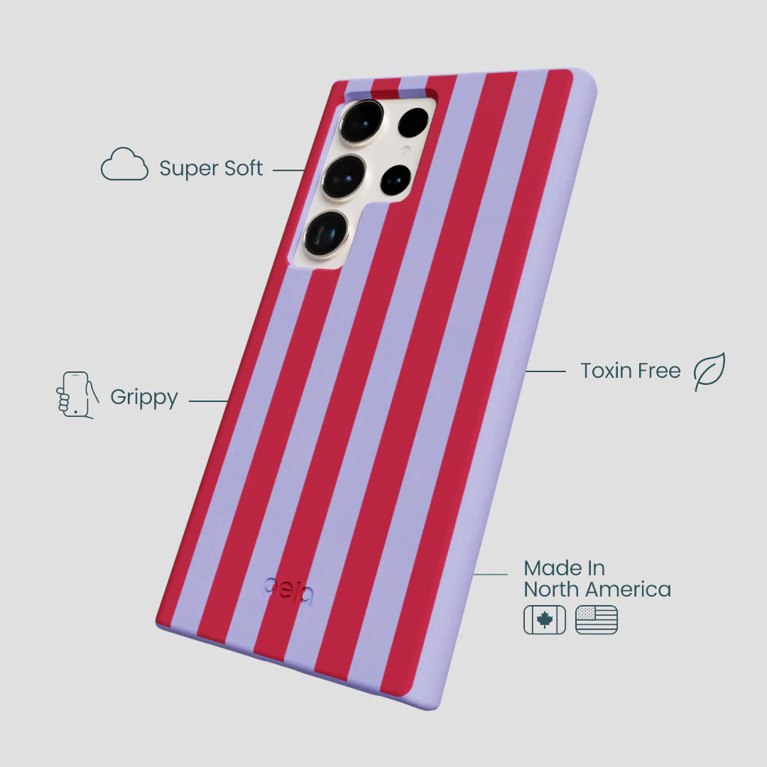 Lavender Berry Stripes Samsung Galaxy S24 Ultra Case - Image 3