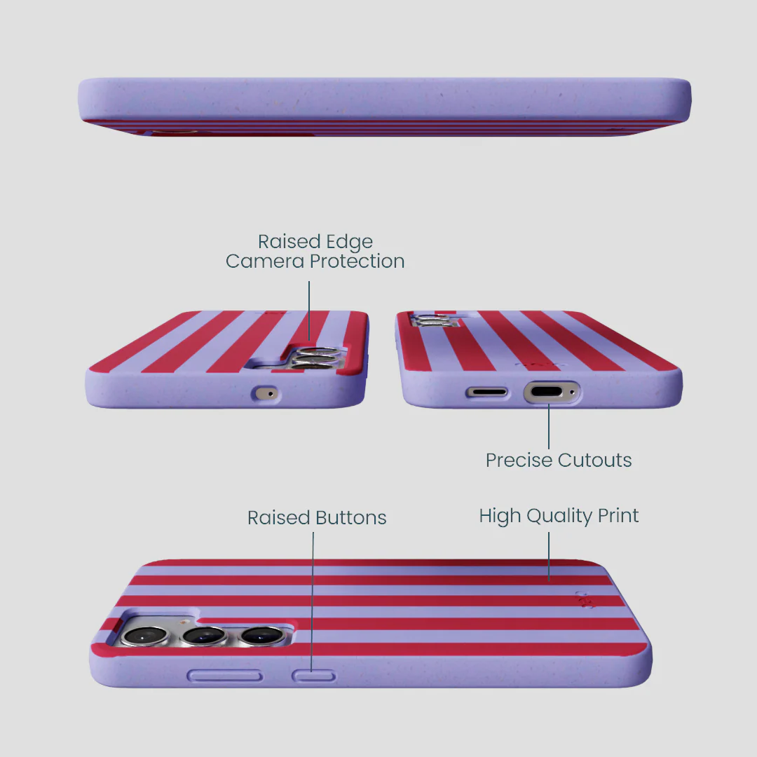 Lavender Berry Stripes Samsung Galaxy S25+(Plus) Case - Image 2