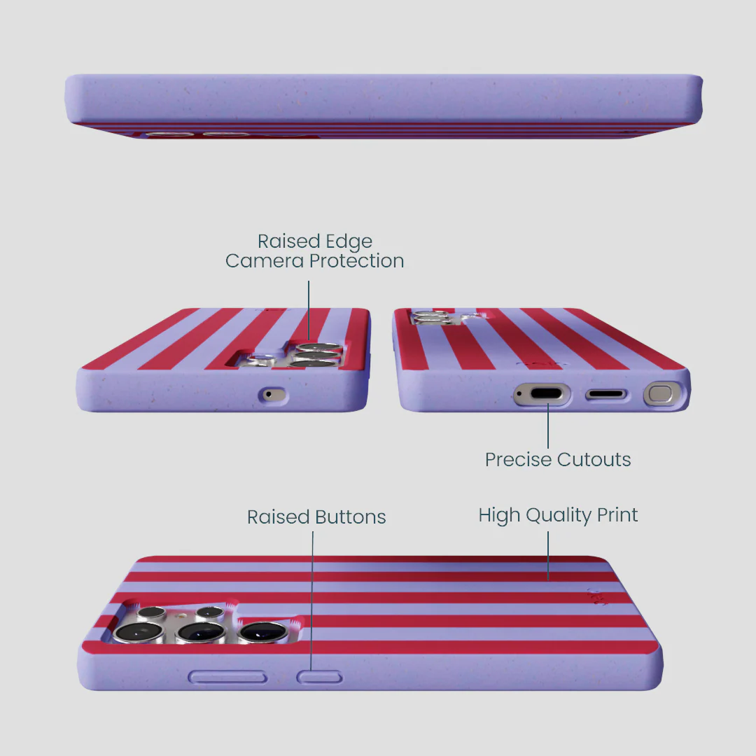 Lavender Berry Stripes Samsung Galaxy S25 Ultra Case - Image 2