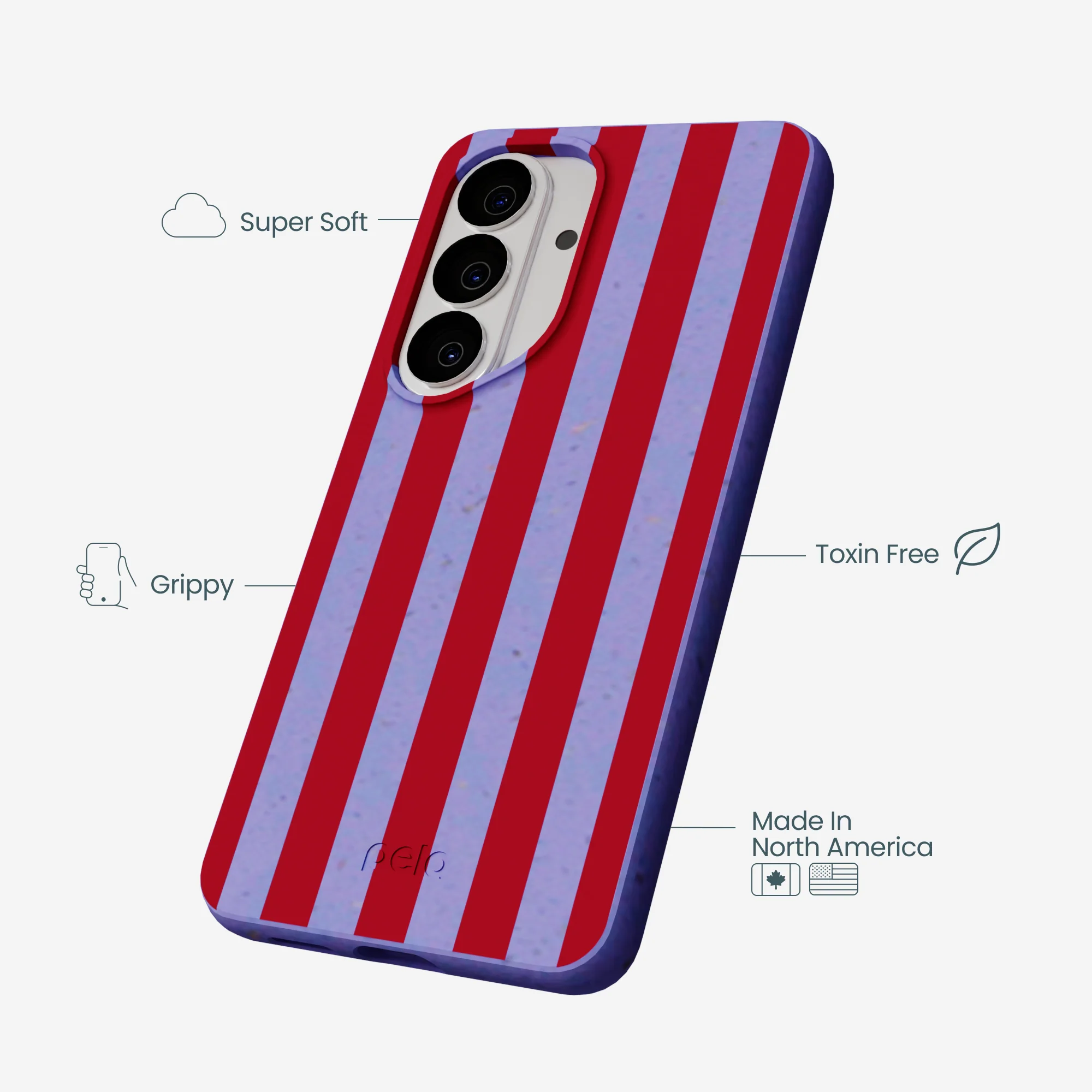 Lavender Berry Stripes Samsung Galaxy S26 Case - Image 3