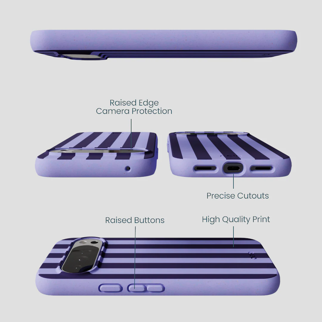 Lavender Big Plum Stripes Google Pixel 10 Pro XL Case - Image 2