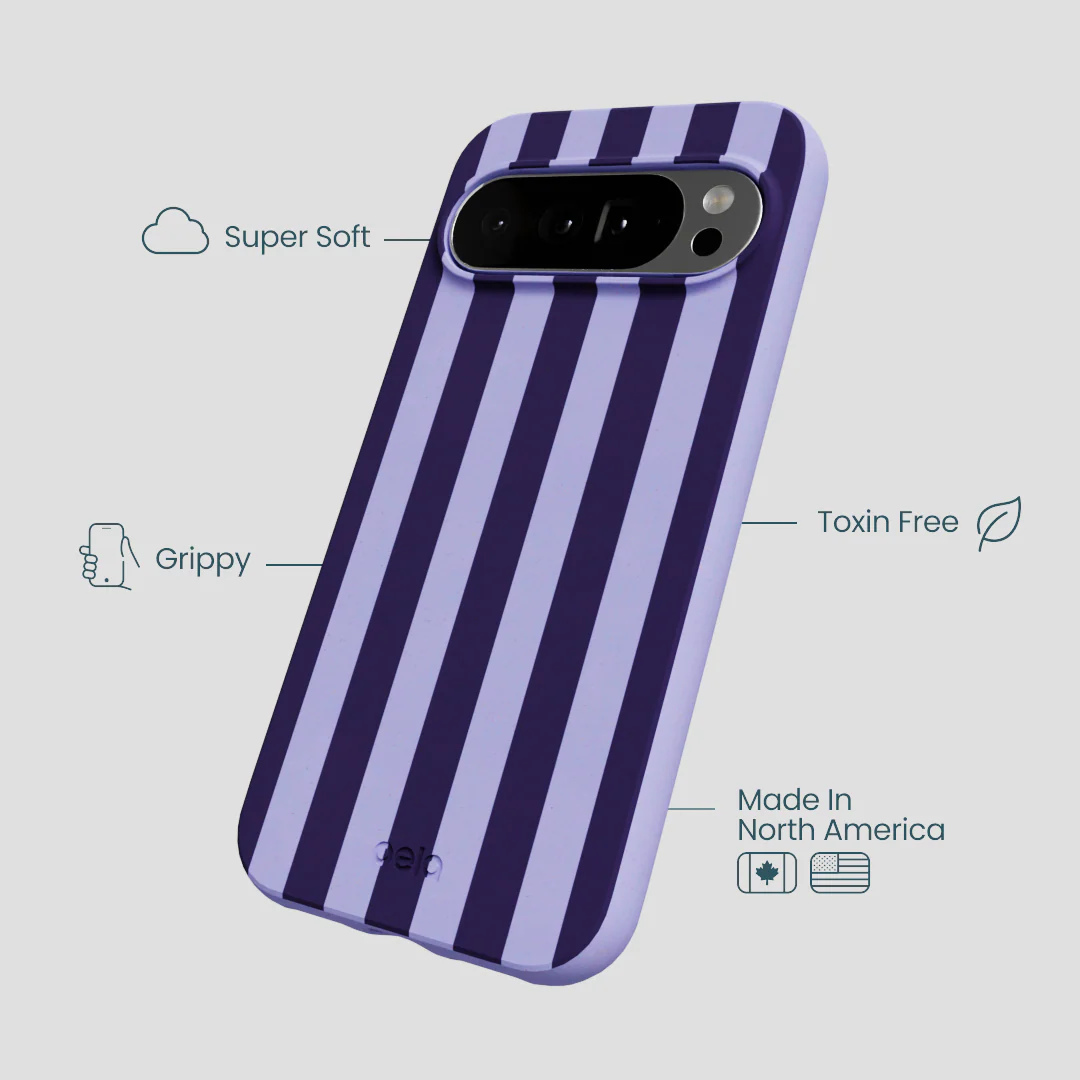 Lavender Big Plum Stripes Google Pixel 10 Pro XL Case - Image 3