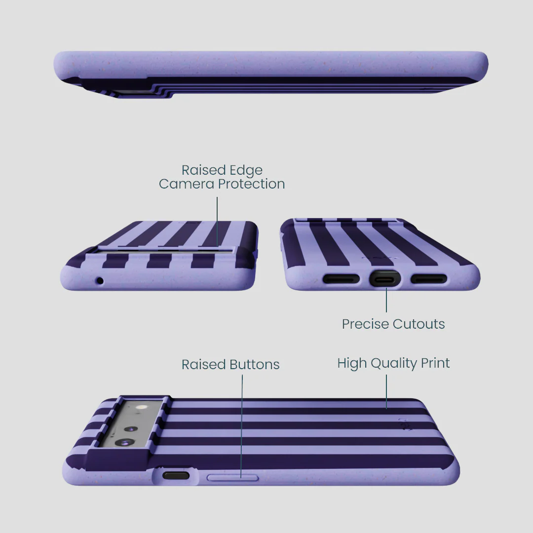 Lavender Big Plum Stripes Google Pixel 6 Case - Image 2