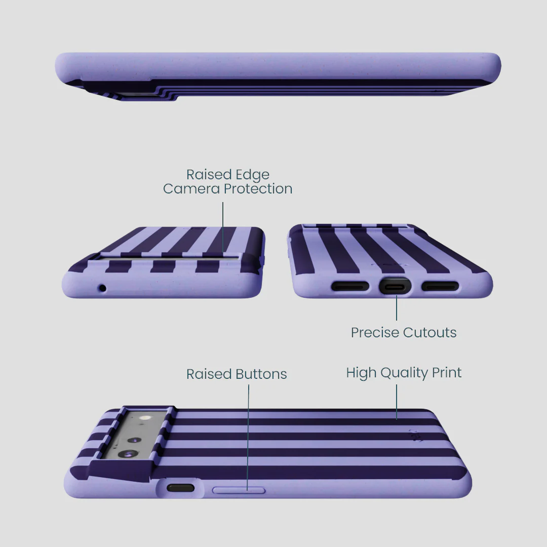 Lavender Big Plum Stripes Google Pixel 6a Case - Image 2