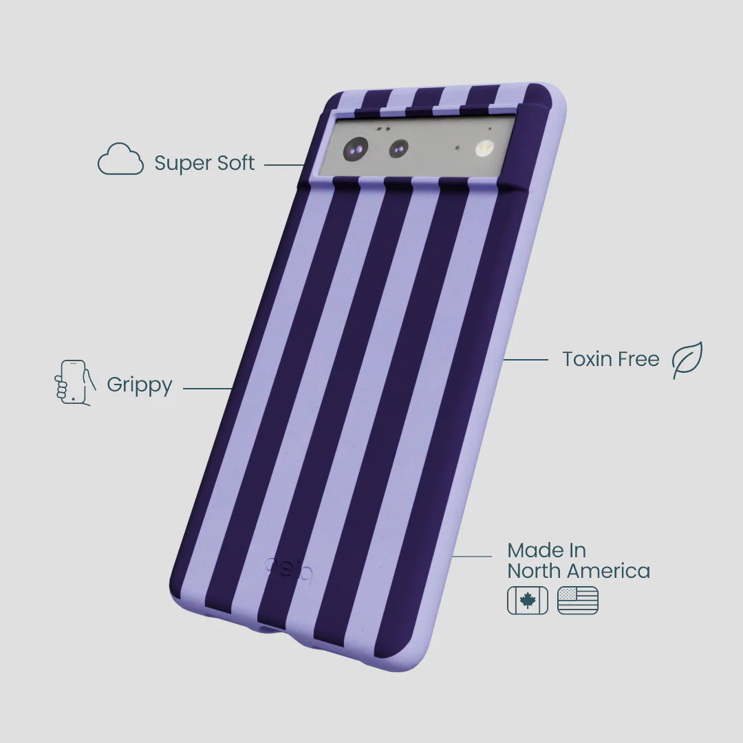 Lavender Big Plum Stripes Google Pixel 6a Case - Image 3