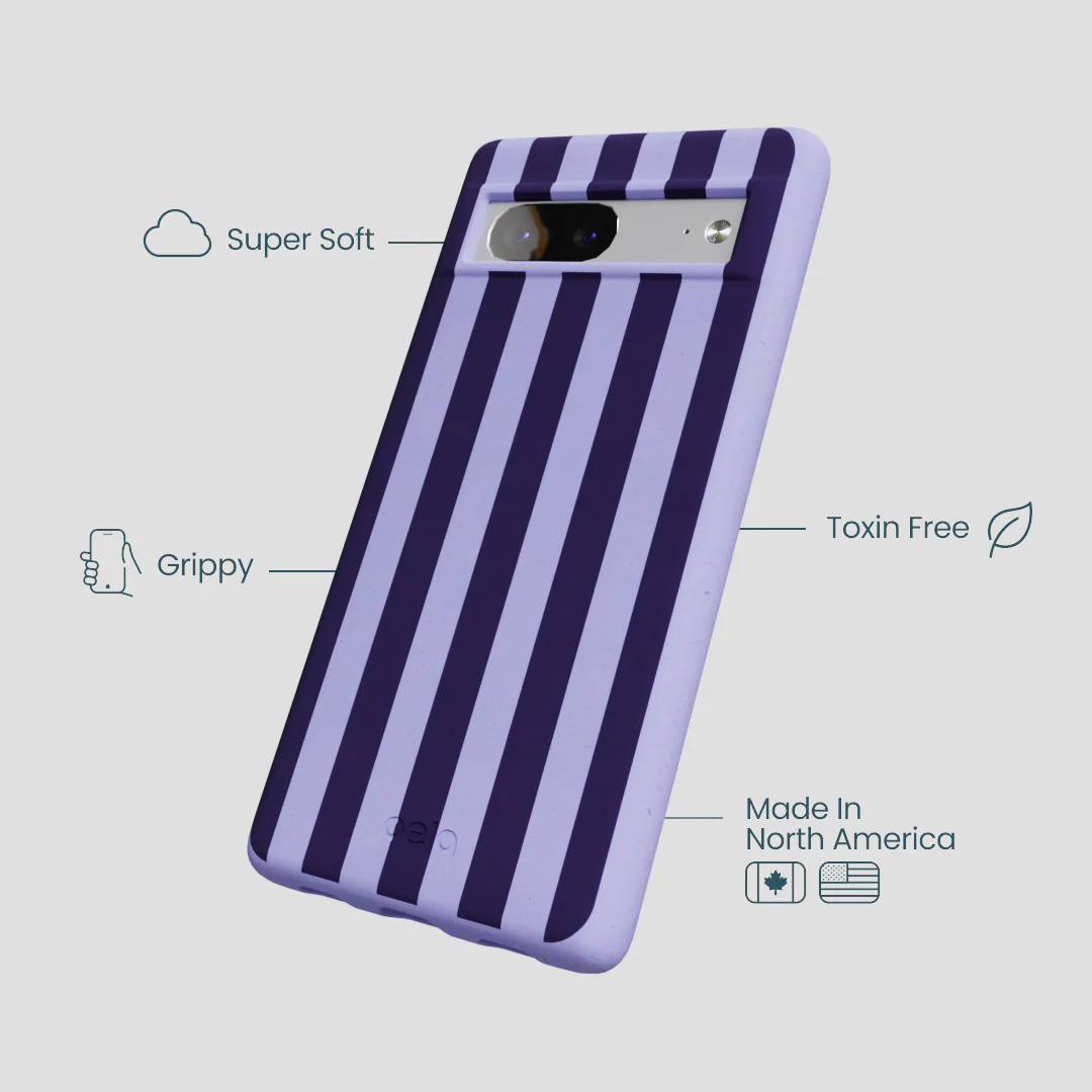 Lavender Big Plum Stripes Google Pixel 7 Case - Image 3