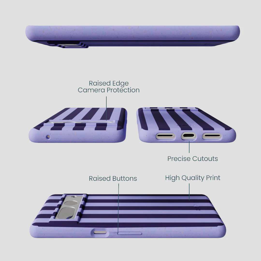 Lavender Big Plum Stripes Google Pixel 7 Pro Case - Image 2