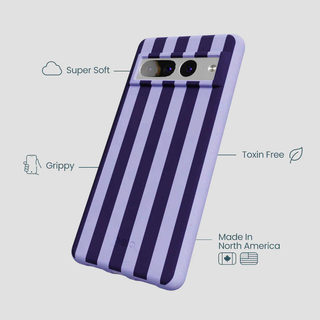Lavender Big Plum Stripes Google Pixel 7 Pro Case - Image 3