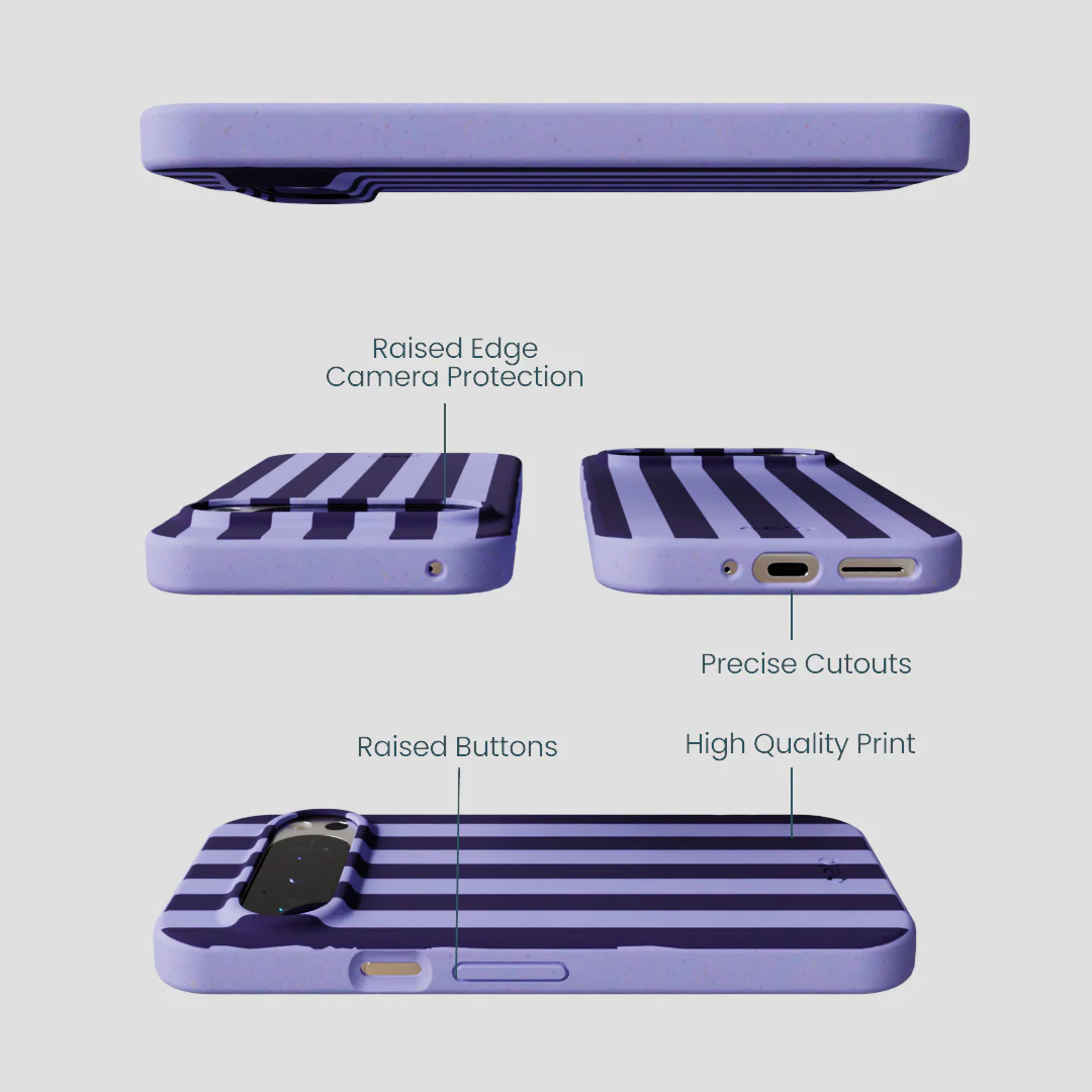 Lavender Big Plum Stripes Google Pixel 9/9 Pro Case - Image 2