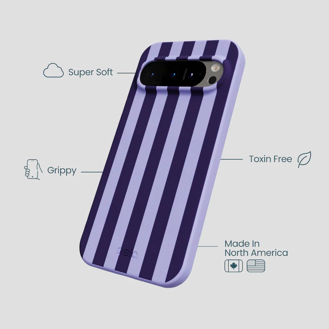 Lavender Big Plum Stripes Google Pixel 9/9 Pro Case - Image 3