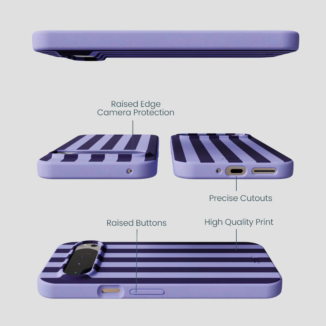 Lavender Big Plum Stripes Google Pixel 9 Pro XL Case - Image 2