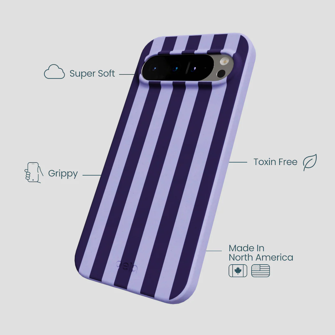 Lavender Big Plum Stripes Google Pixel 9 Pro XL Case - Image 3