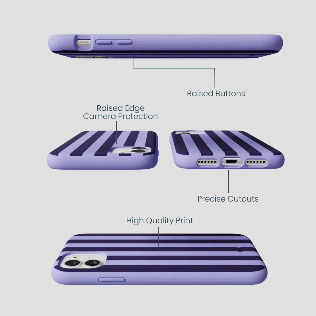 Lavender Big Plum Stripes iPhone 11 Case - Image 3