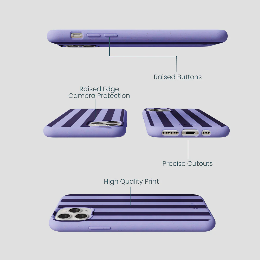 Lavender Big Plum Stripes iPhone 11 Pro Case - Image 3