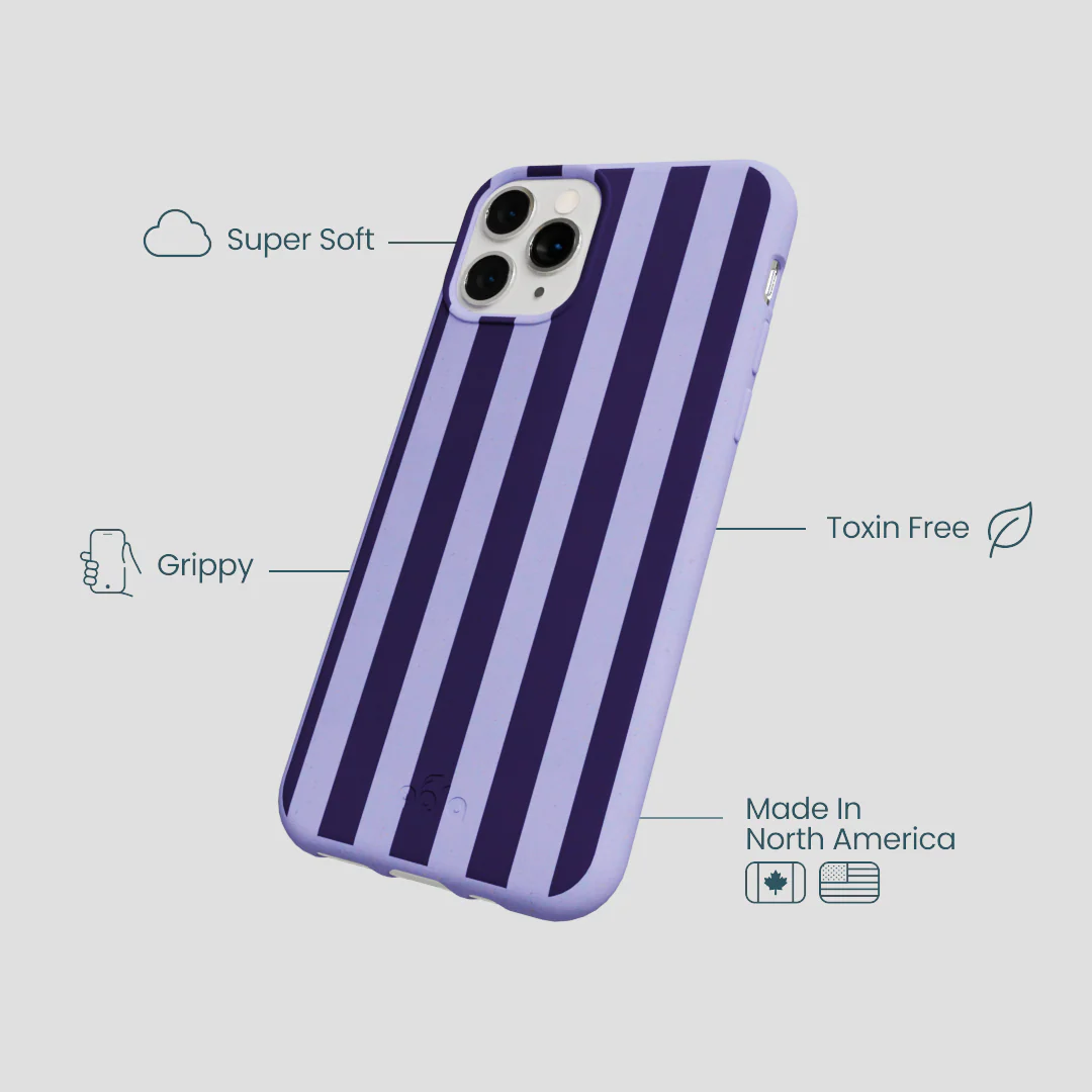 Lavender Big Plum Stripes iPhone 11 Pro Case - Image 4