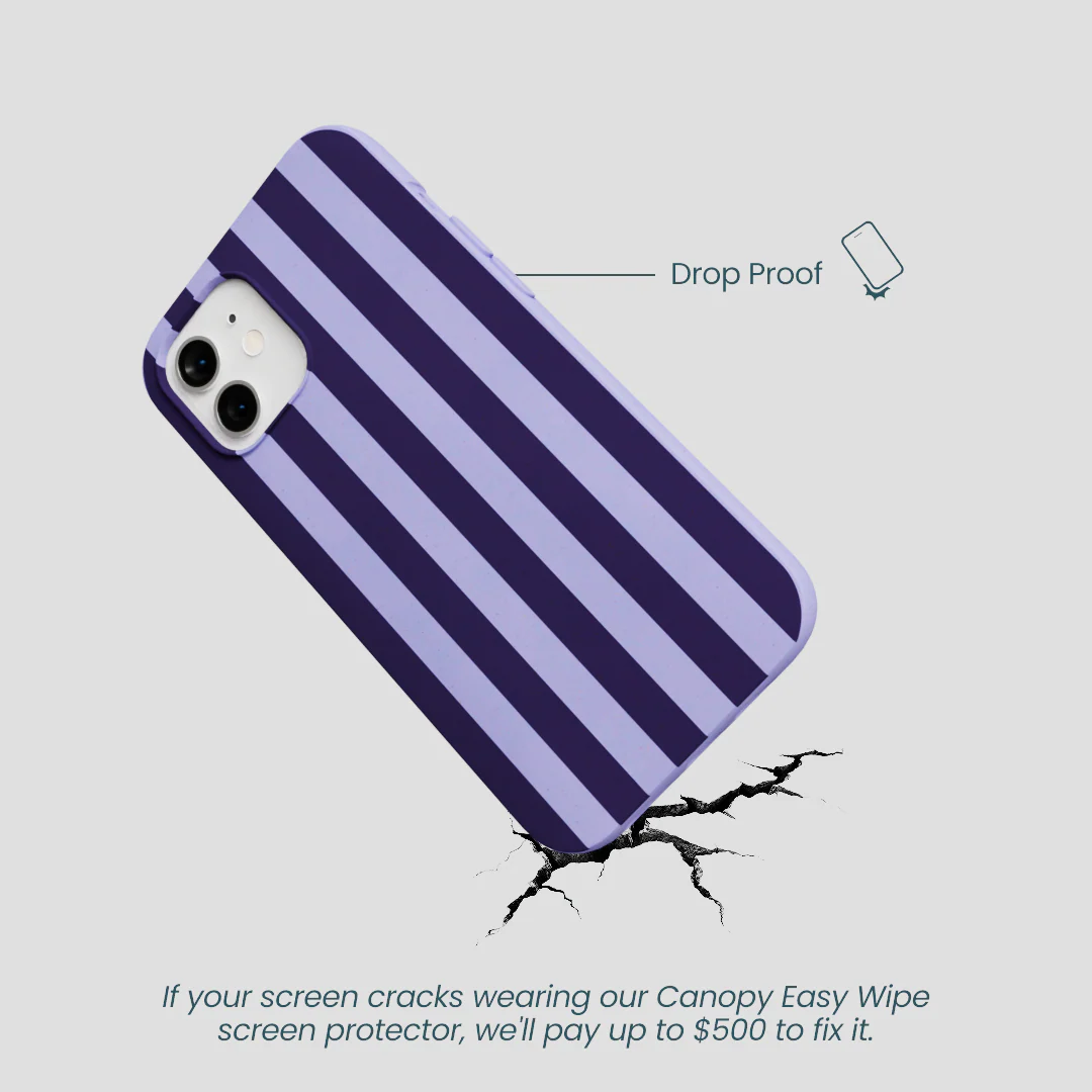 Lavender Big Plum Stripes iPhone 12/ iPhone 12 Pro Case - Image 5