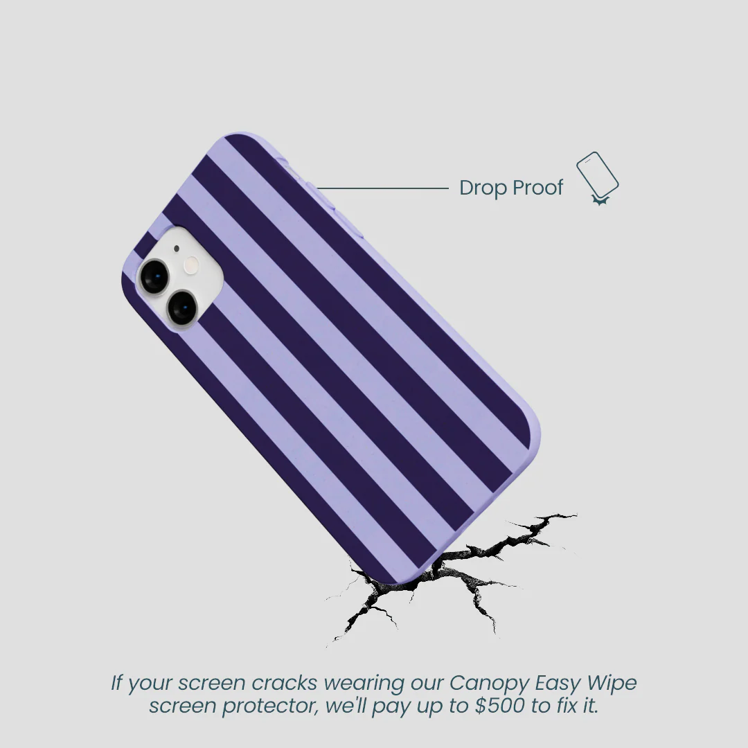 Lavender Big Plum Stripes iPhone 12 Mini Case - Image 5
