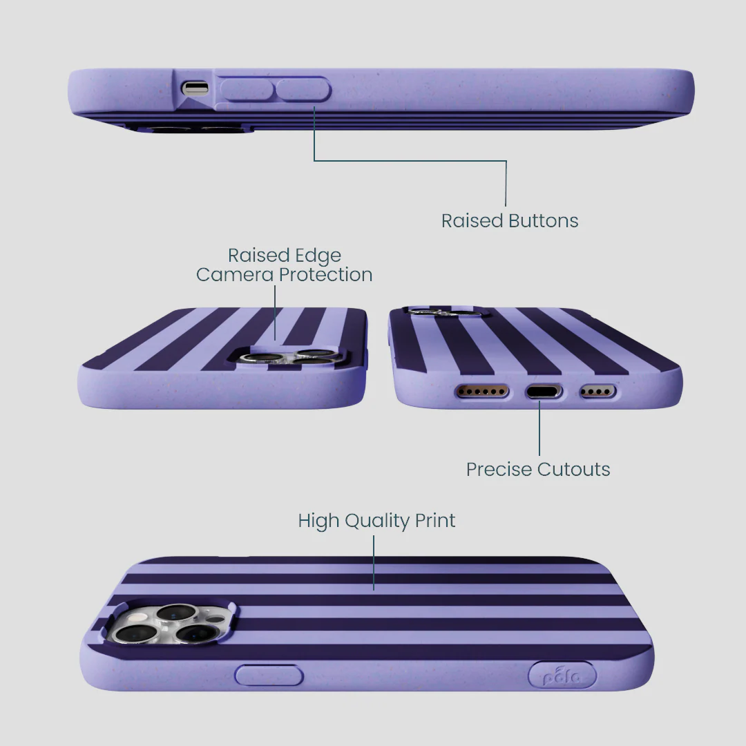 Lavender Big Plum Stripes iPhone 12 Pro Max Case - Image 3