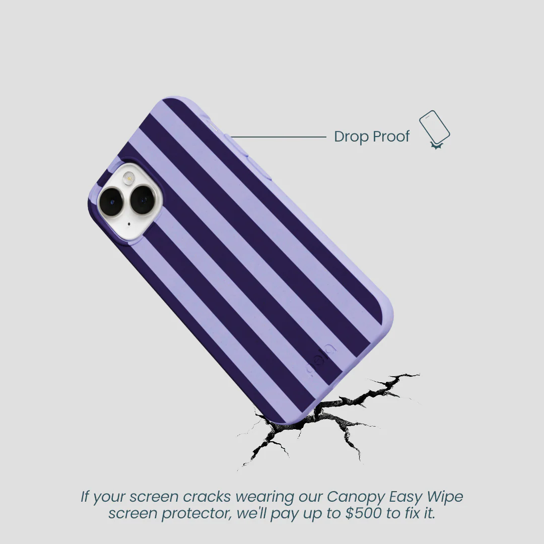 Lavender Big Plum Stripes iPhone 13 Mini Case - Image 5