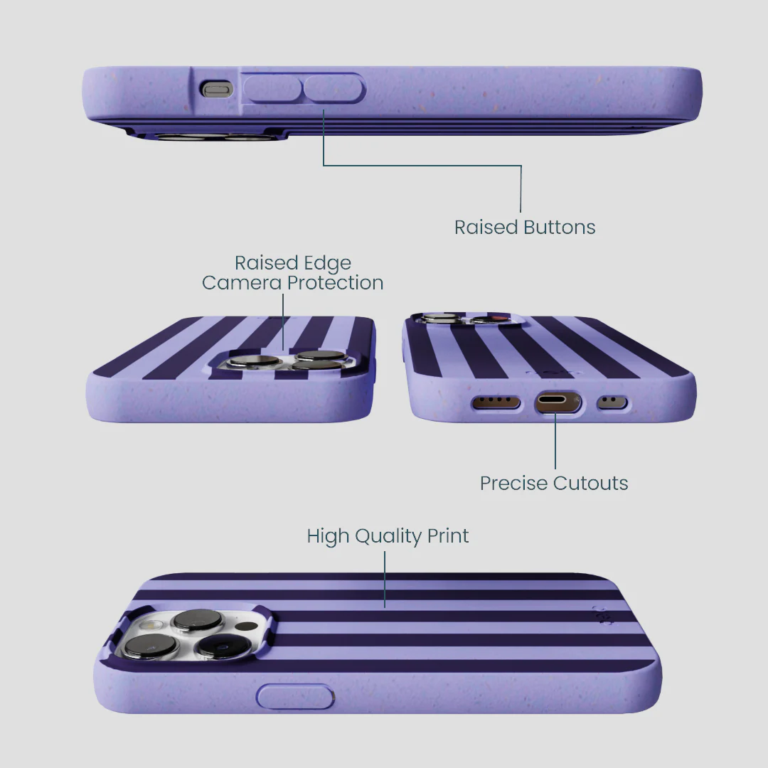 Lavender Big Plum Stripes iPhone 13 Pro Max Case - Image 3