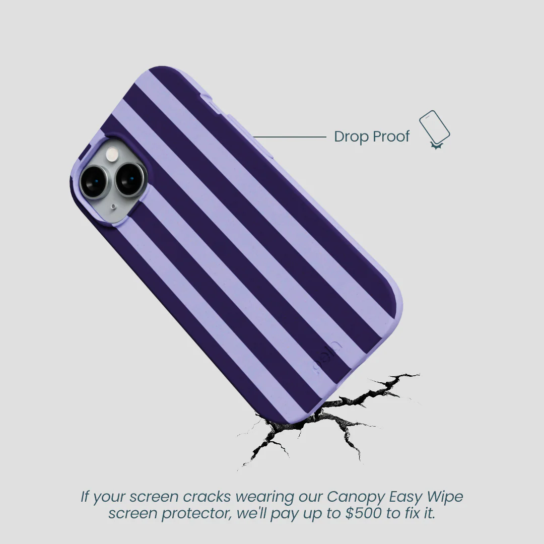 Lavender Big Plum Stripes iPhone 14 Case - Image 5