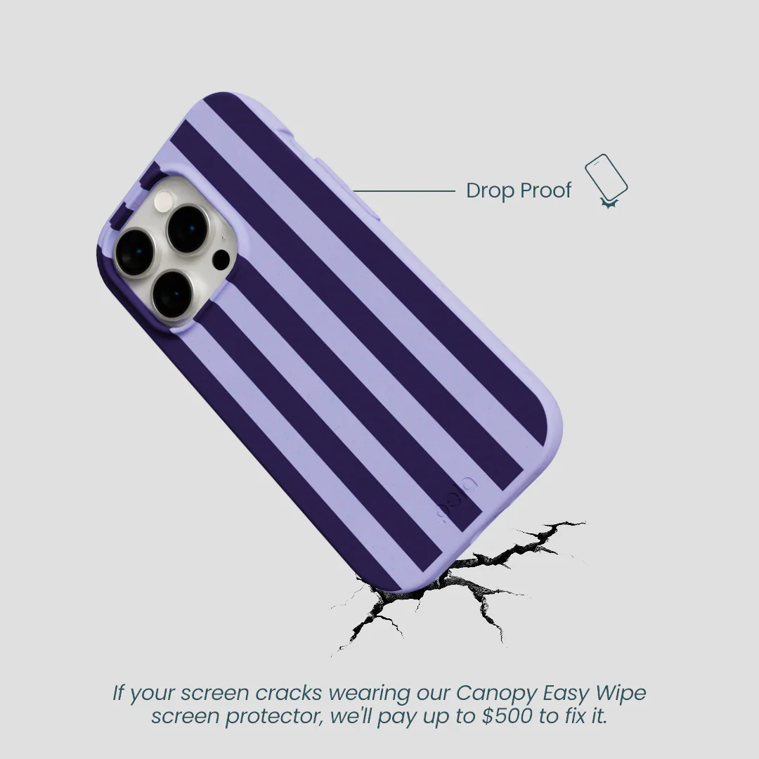 Lavender Big Plum Stripes iPhone 14 Pro Case - Image 5