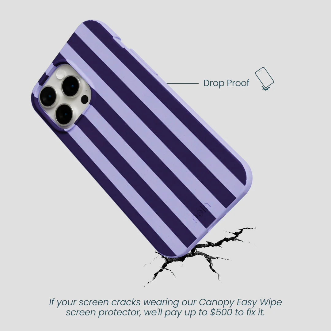 Lavender Big Plum Stripes iPhone 14 Pro Max Case - Image 5