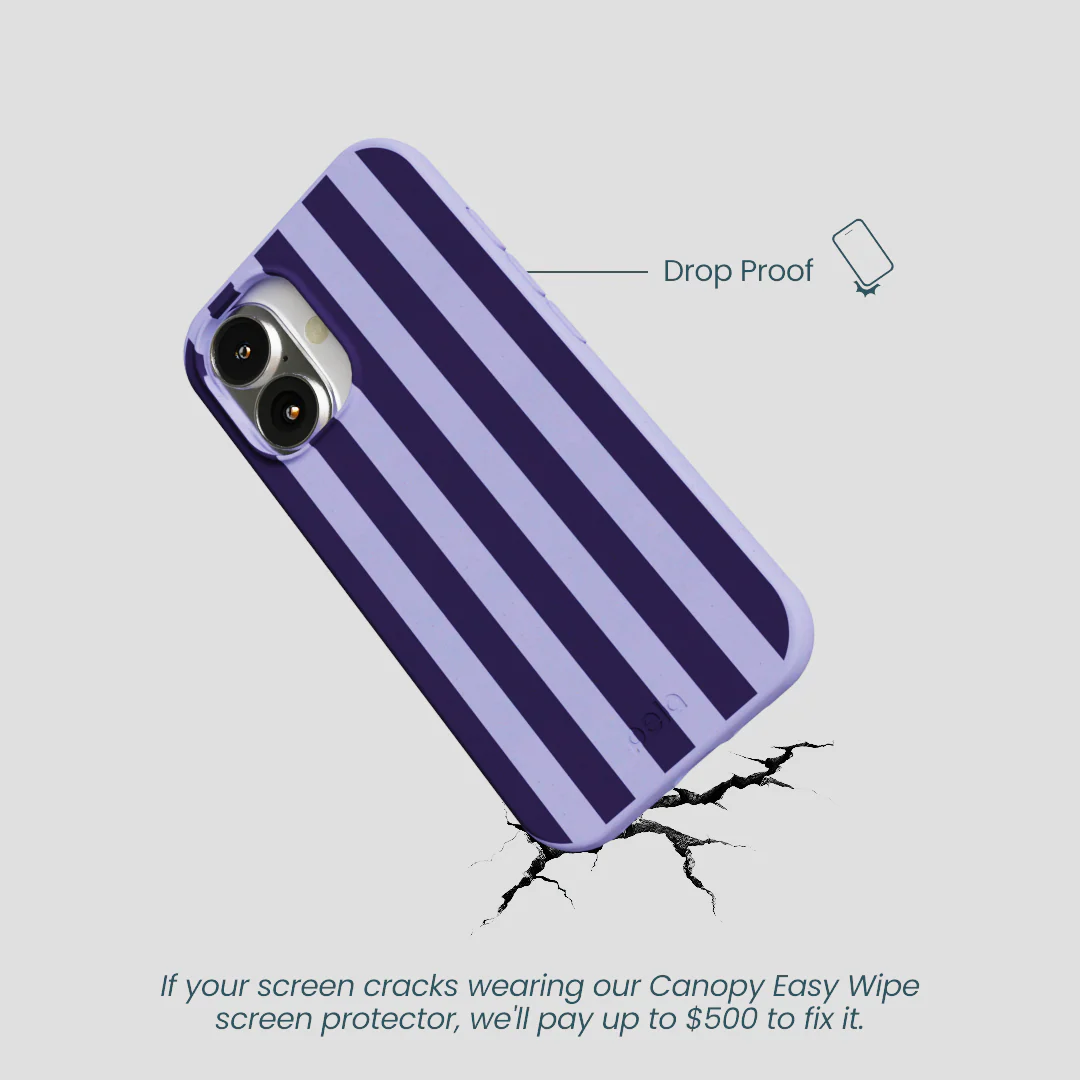 Lavender Big Plum Stripes iPhone 16 Case - Image 5