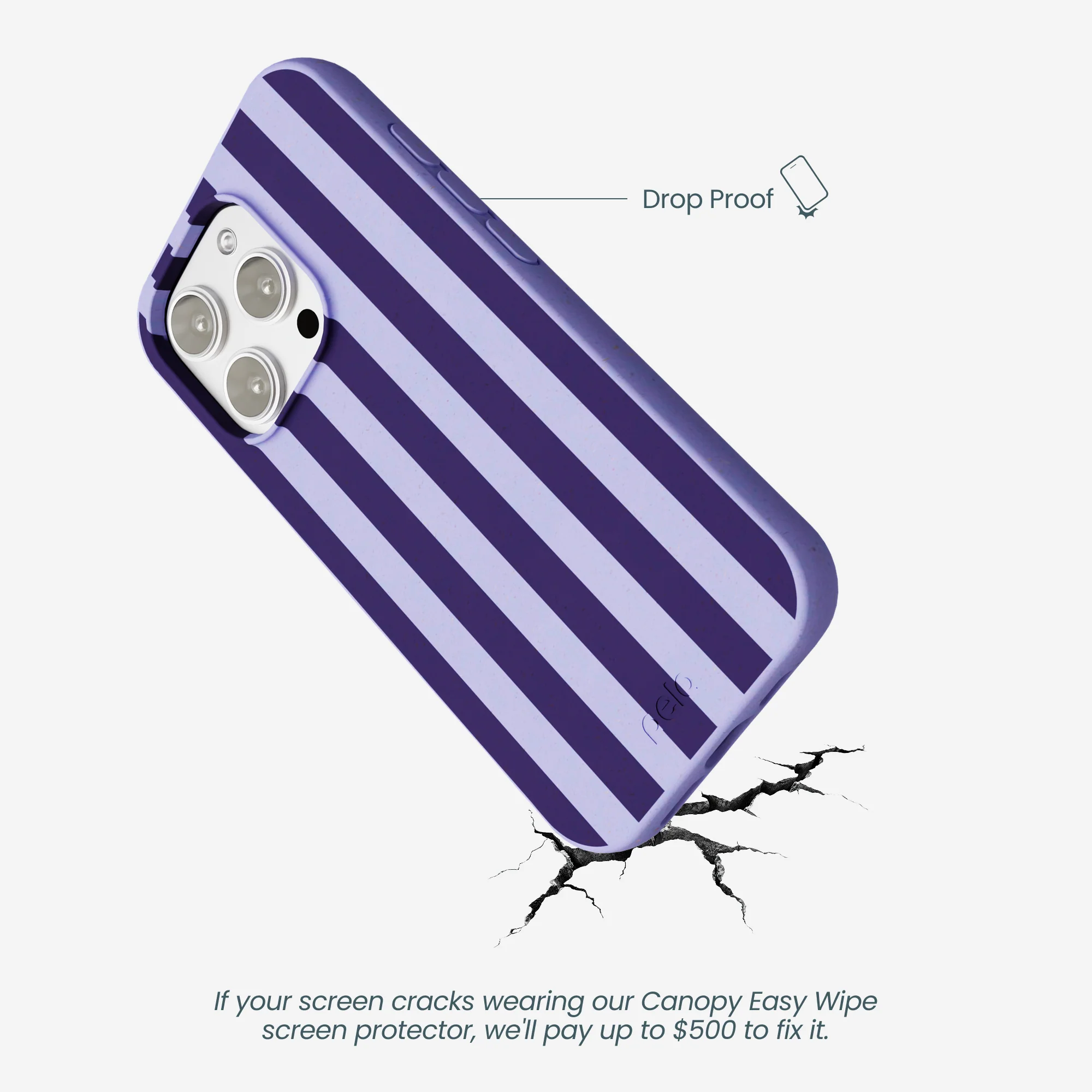 Lavender Big Plum Stripes iPhone 16 Pro Max Case - Image 5