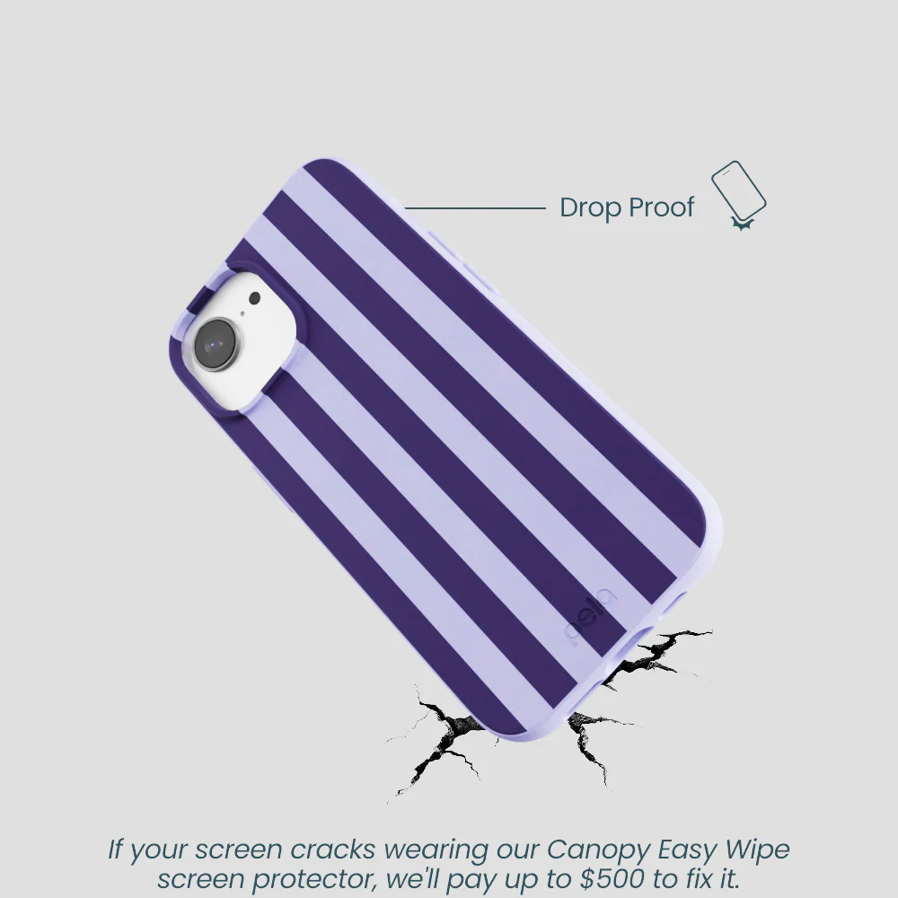 Lavender Big Plum Stripes iPhone 16e/17e Case - Image 5