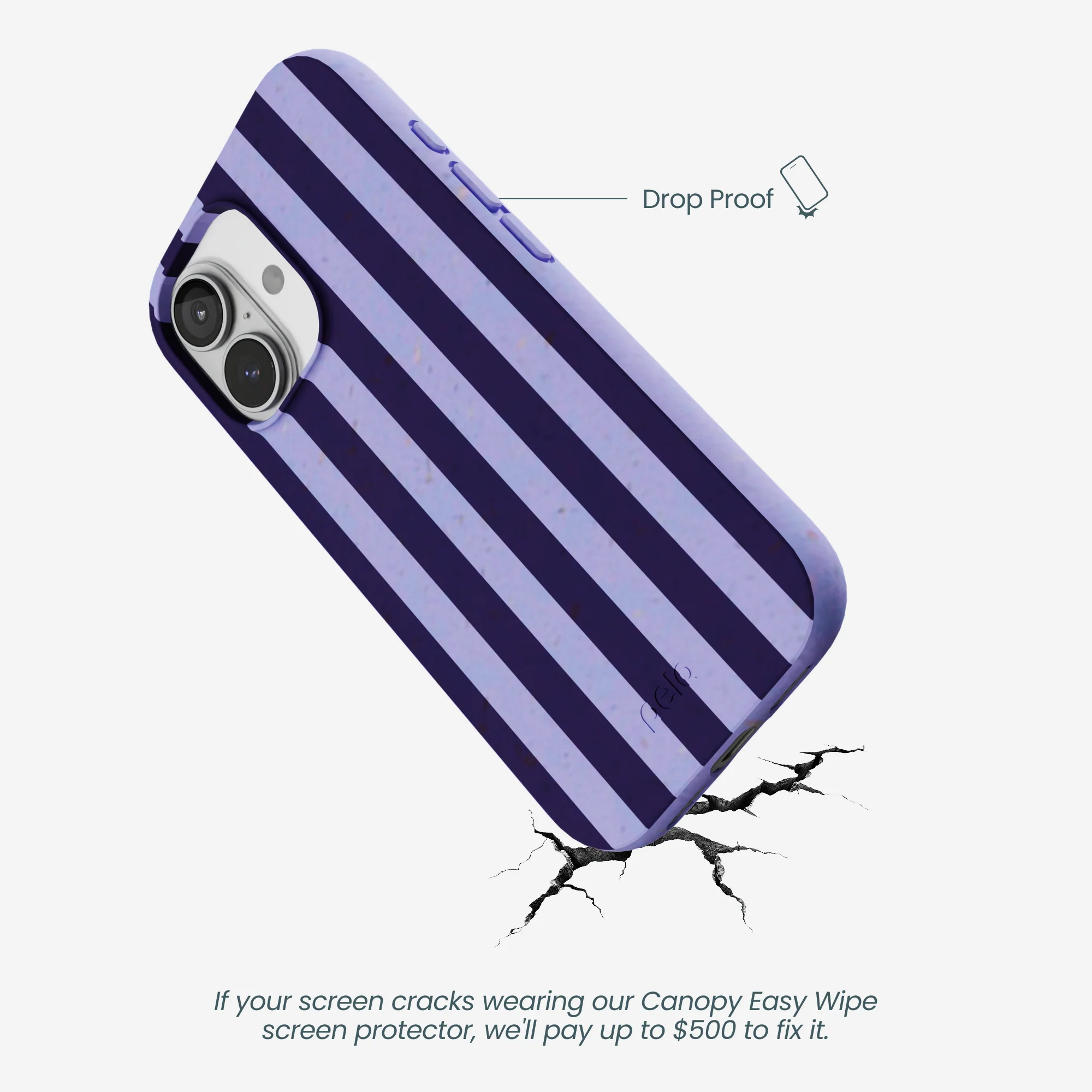 Lavender Big Plum Stripes iPhone 17 Case - Image 5