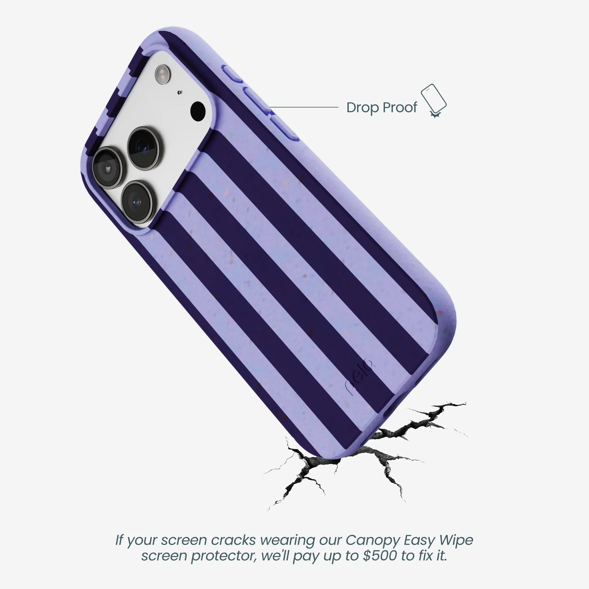 Lavender Big Plum Stripes iPhone 17 Pro Case - Image 5