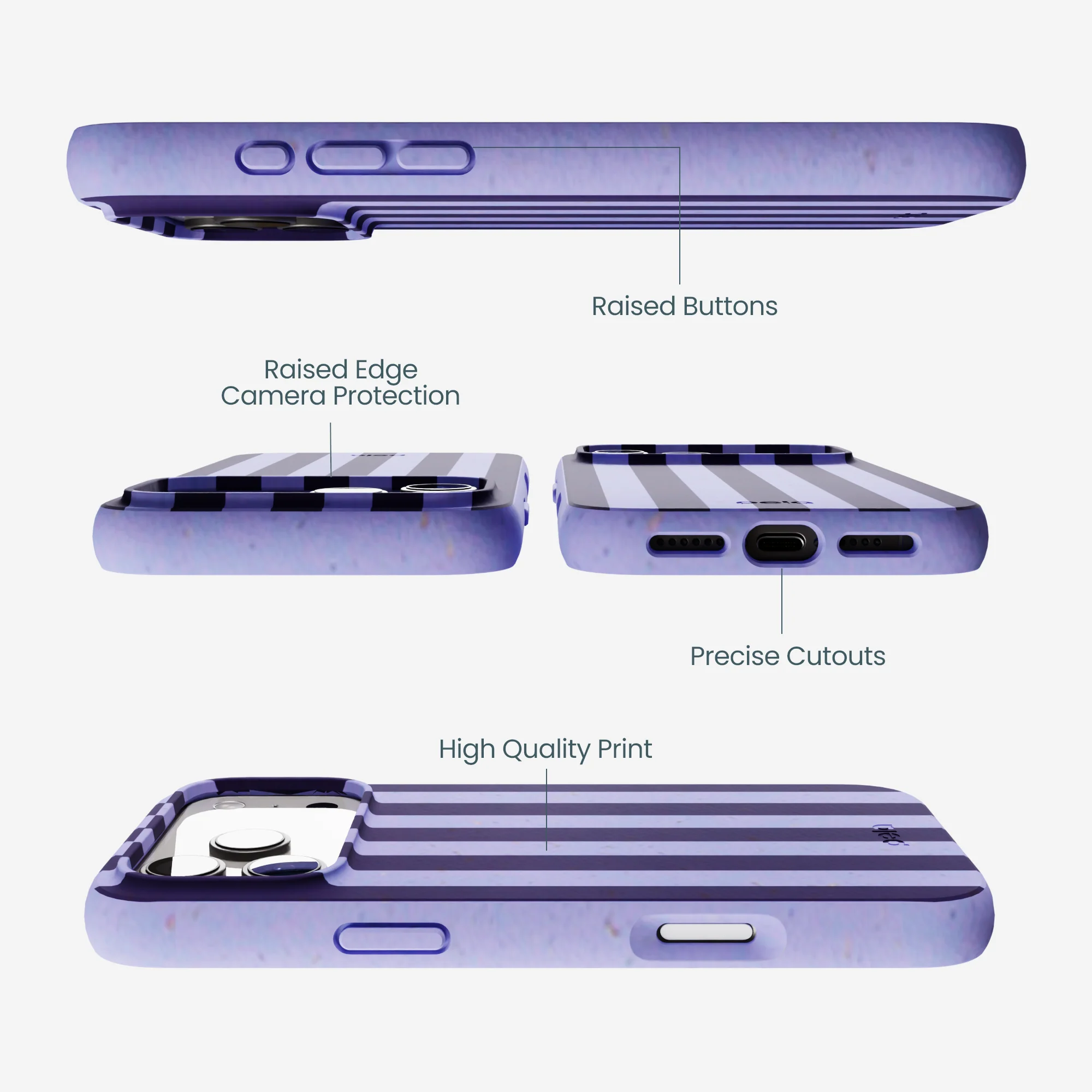 Lavender Big Plum Stripes iPhone 17 Pro Max Case - Image 3